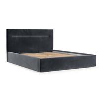 POLSTERBETT Liline 140/200 cm Dunkelgrau im Kronos Stoff - Dunkelgrau/Schwarz, Holz/Holzwerkstoff (140/200cm) - AltaBeds