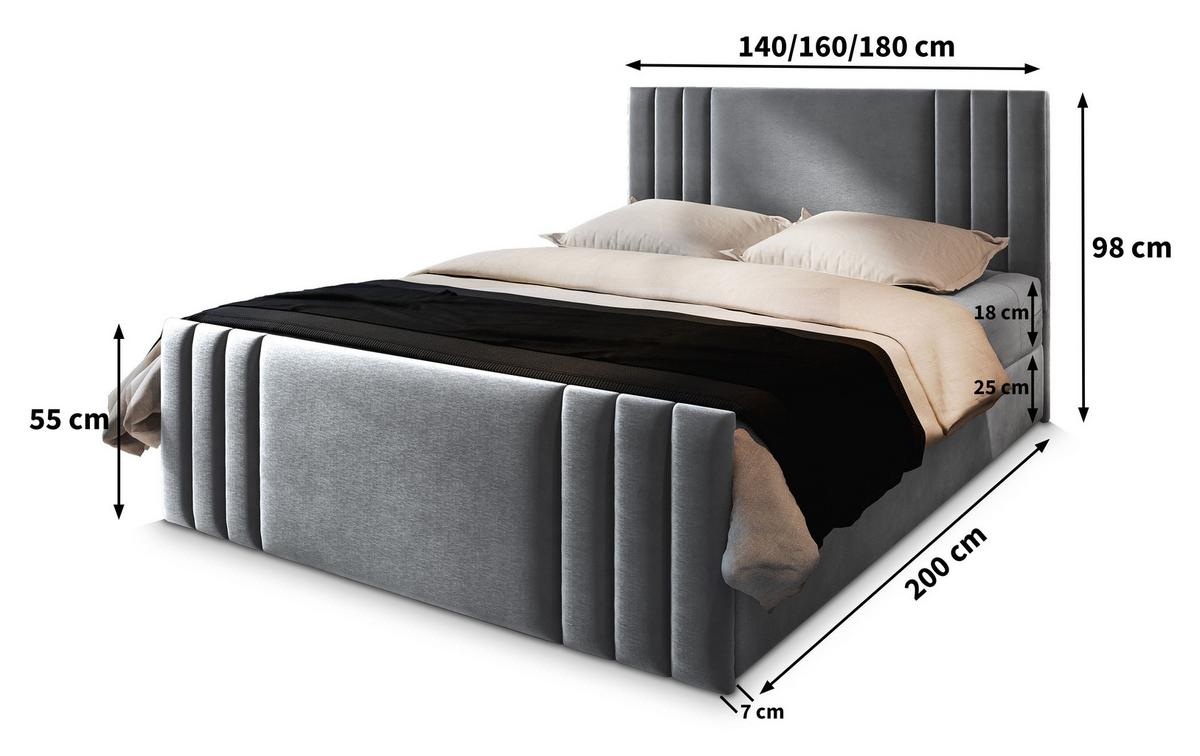 BOXBETT KANES 180x200 cm mit Matratze und Topper - Braun - Braun, Holz (180/200cm) - MASSENO