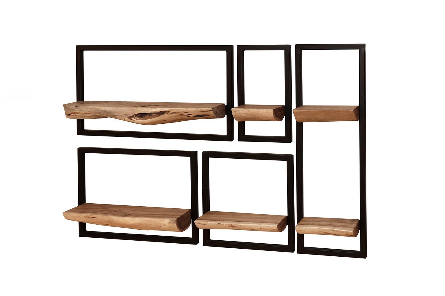 WANDREGAL ERGEA 5ER SET Holz Akazie - Naturfarben, Holz (25/75/15cm) - KAWOLA