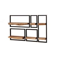 WANDREGAL ERGEA 5ER SET Holz Akazie - Naturfarben, Holz (25/75/15cm) - KAWOLA