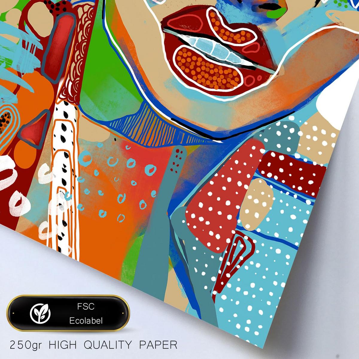 POSTER Set Mit 6 Lady Mazarelli In Weibliche Zusammenfassung Ästhetische Dekorative Gemälde Für Ihr Wohnzimmer Zuhause A3 & A4 Weißer Rahmen - Weiß, Papier (29/3cm) - Nacnic