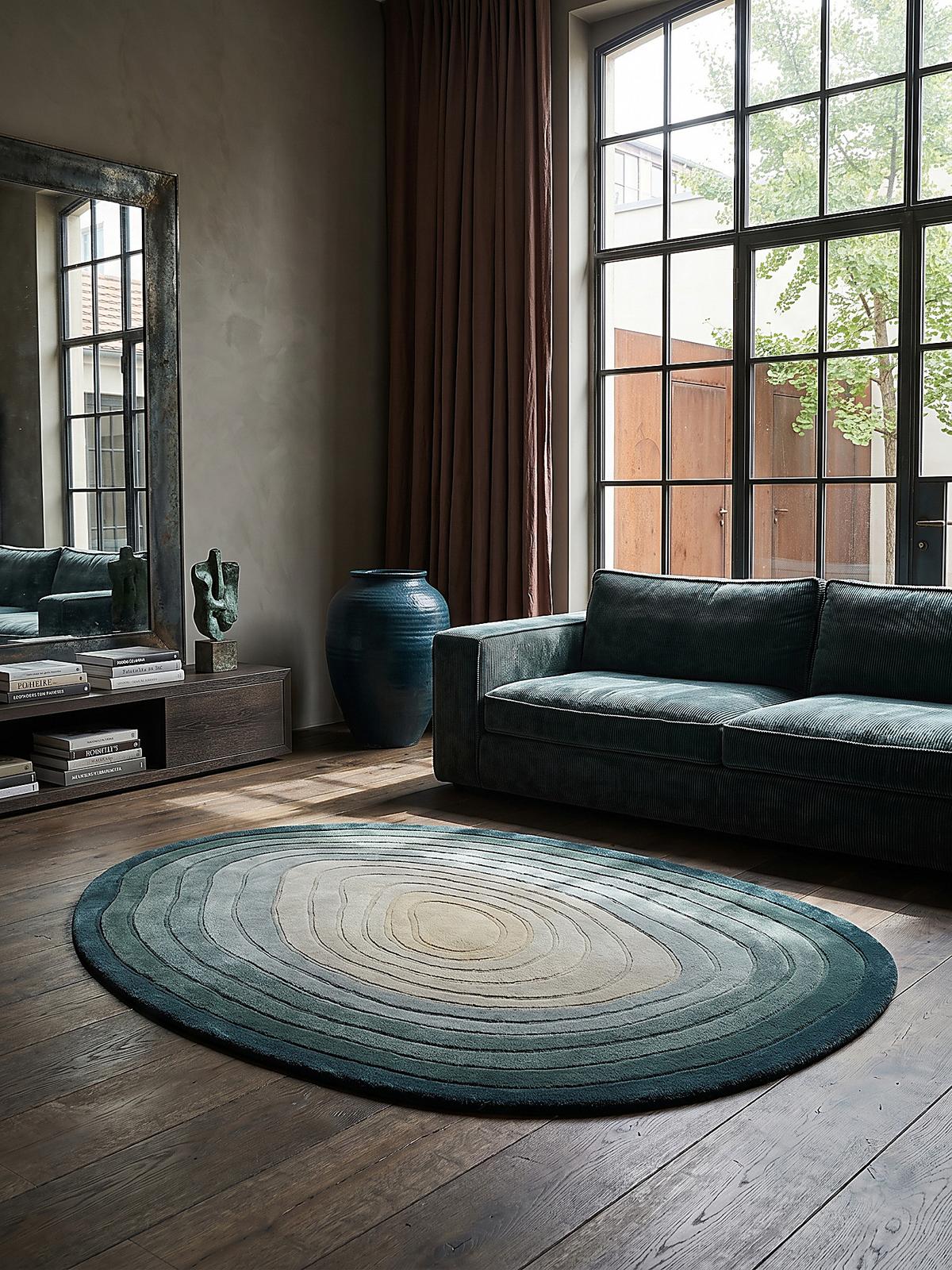 WOLLTEPPICH PARRET, mit Farbverlauf, Blau, 160 x 230 cm - Blau, Textil (230/160cm) - KADIMA DESIGN