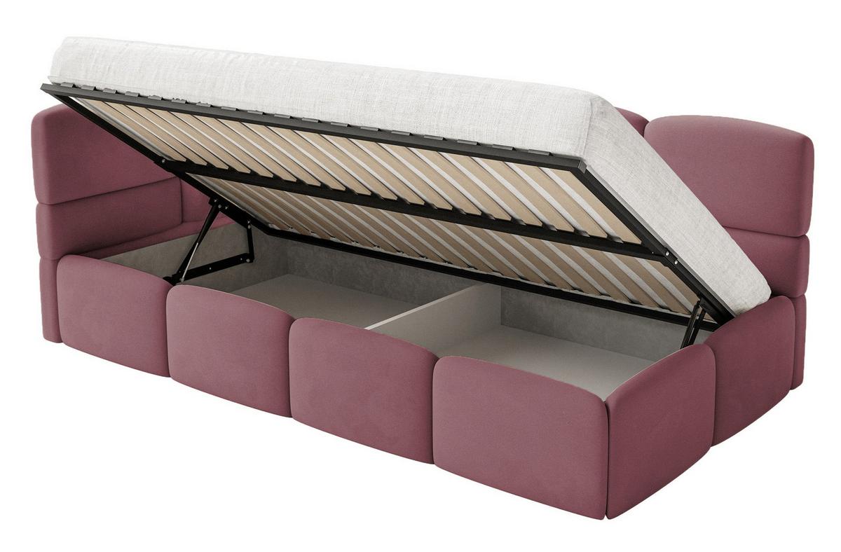 JUGENDBETT Cloudy Rosa 120 x 200 cm - Pink/Schwarz, Kunststoff/Textil (120/200cm) - Selsey