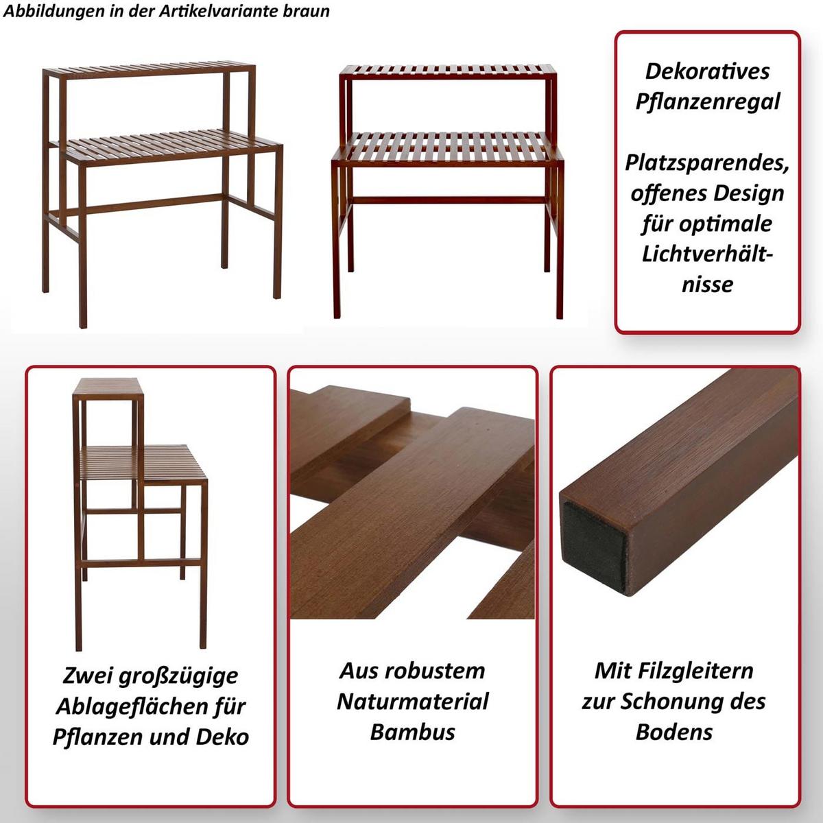 PFLANZENREGAL Braun - Braun, Holz (90/100/50cm) - MCW