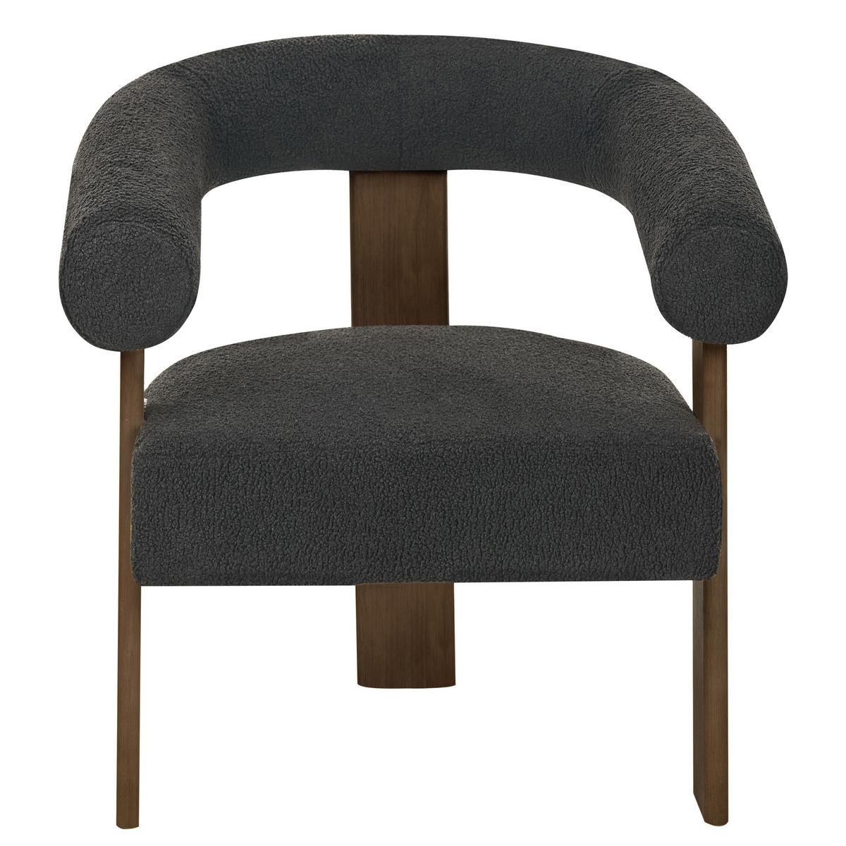 SESSEL Bouclé Schwarz/Dunkelbraun Ilbro - Schwarz, Textil (77/76/68cm) - Beliani