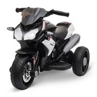 KINDER-ELEKTROMOTORRAD Kinderfahrzeug mit Lichtern und Geräuschen bis 3km/h - Schwarz, Metall (86/42/52cm) - HOMCOM