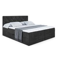 BOXBETT mit Matratze H4 und Lattenrost - CATOR - 140 x 200 - Schwarz - Schwarz, Holzwerkstoff (140/200cm) - ALTDECOR