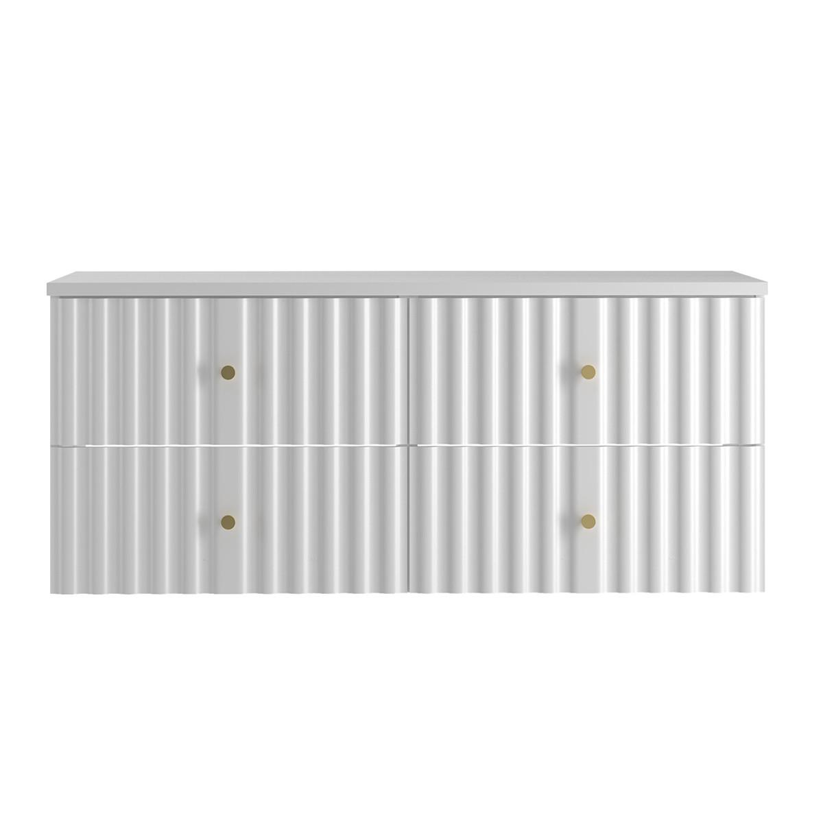 DOPPELWASCHTISCH 120.6cm Izae Weiß - Weiß, Holzwerkstoff (120.6/52.2/46.5cm) - Petits-meubles