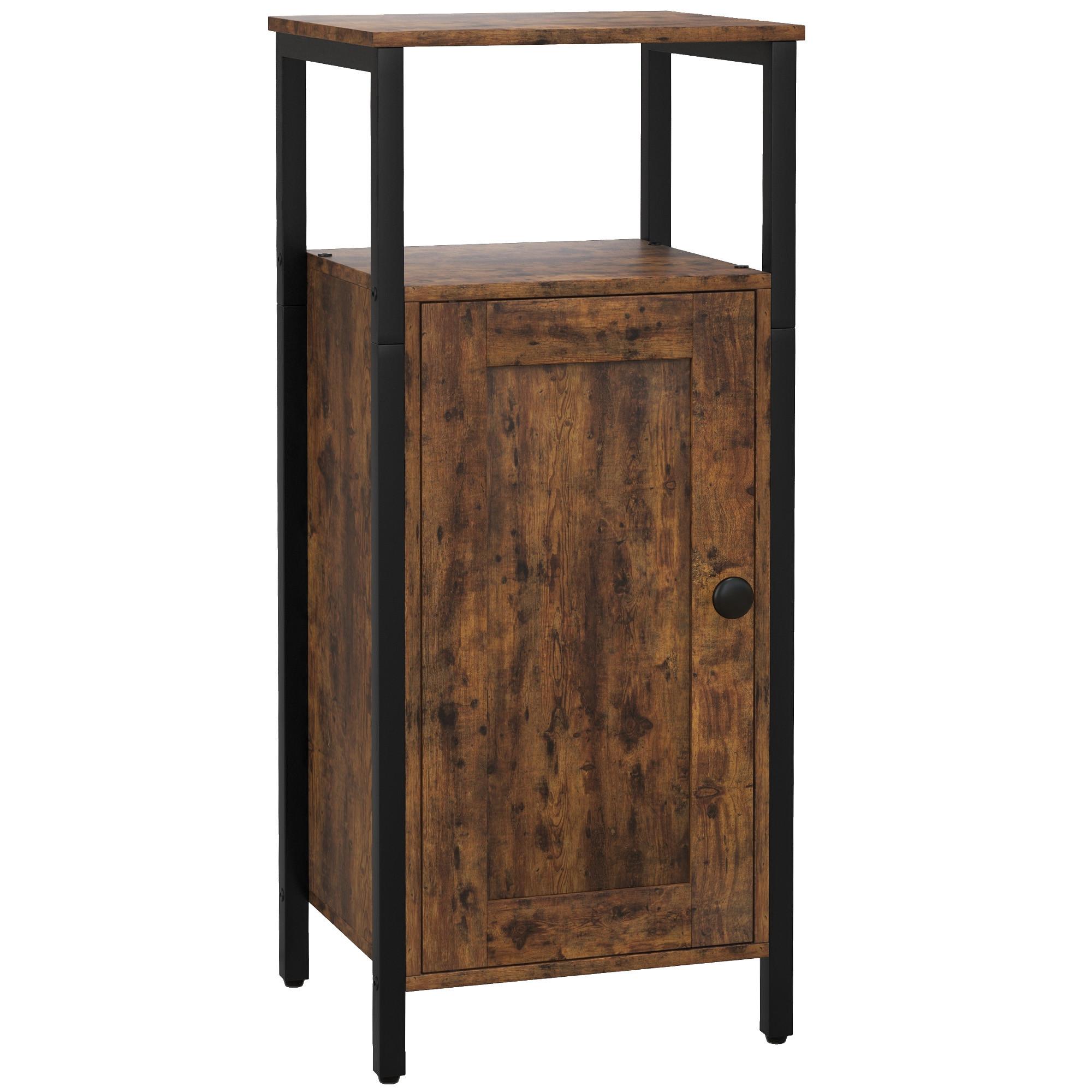 BEISTELLTISCH mit Stauraum, 2 offene Regale - Braun, Holzwerkstoff (34/30/80cm) - HOMCOM