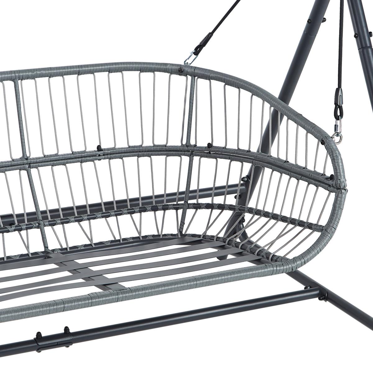 HOLLYWOODSCHAUKEL Grau Fiastra - Hellgrau, Metall (170/202/140cm) - Beliani