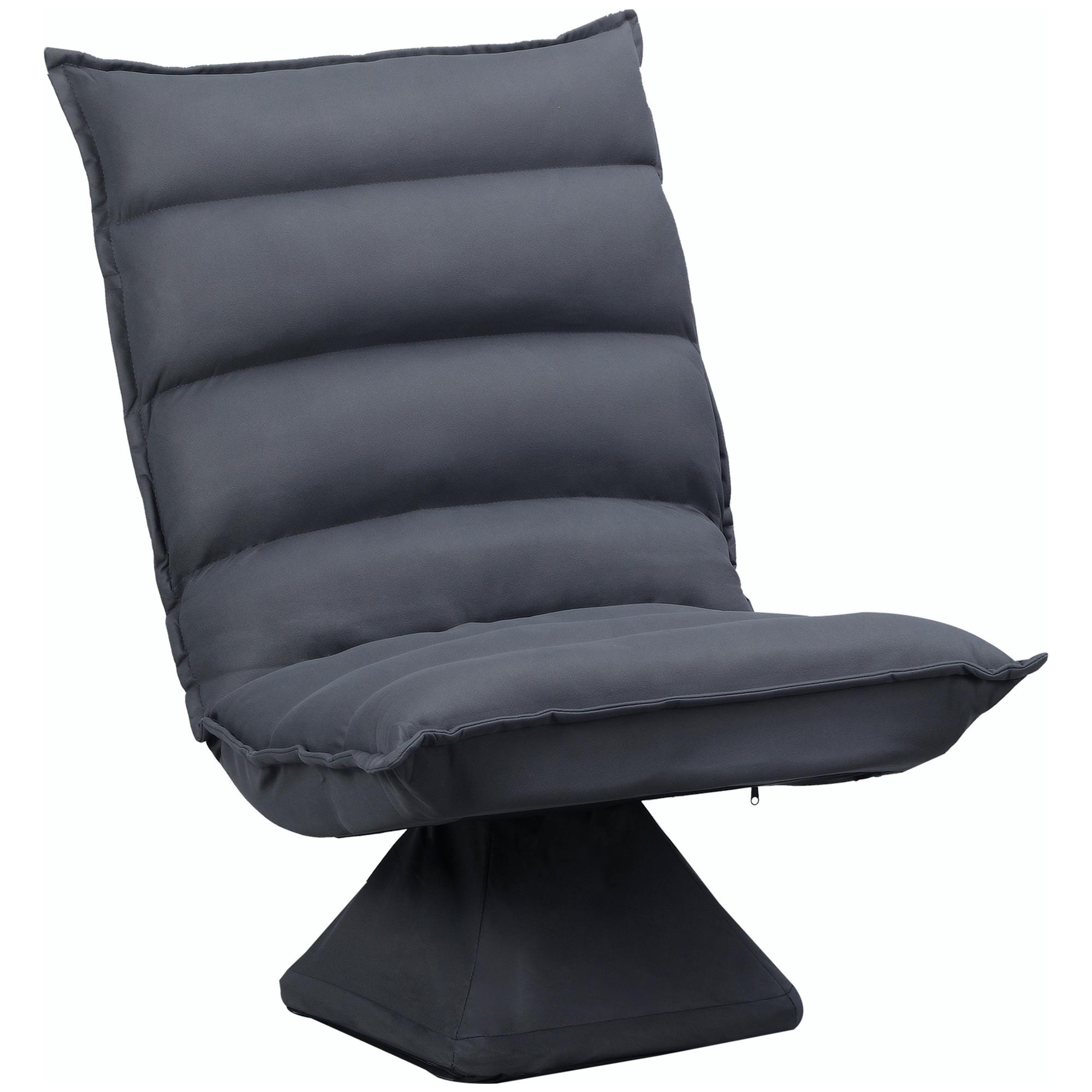SESSEL mit 360° drehbarem Sockel Meditationsstuhl Dunkelgrau - Dunkelgrau, Metall (70/95/62cm) - HOMCOM