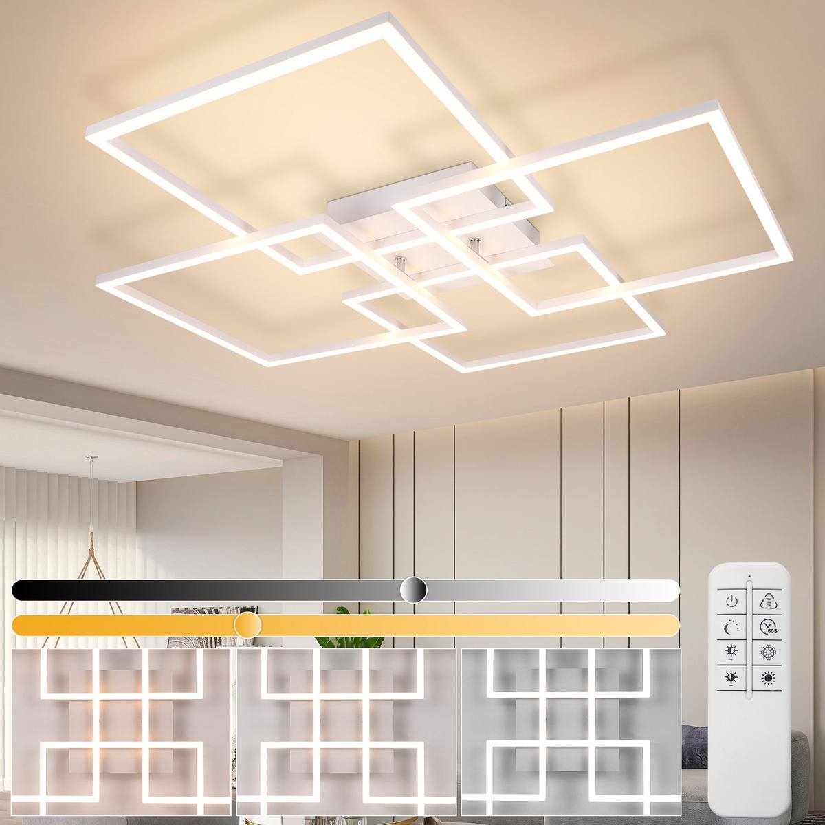 LED-DECKENLEUCHTE Vexlor 72.4/72.4/7.3 cm - Weiß, Metall (72.4/72.4/7.3cm) - ZMH
