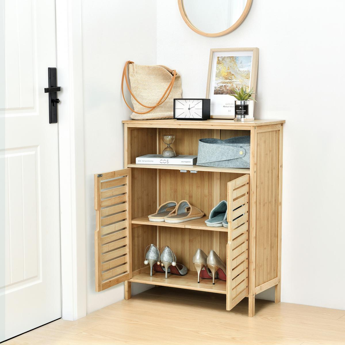 BADEZIMMERSCHRANK Eslöv - Naturfarben, Holz (65.5/81/31cm) - [en.casa]