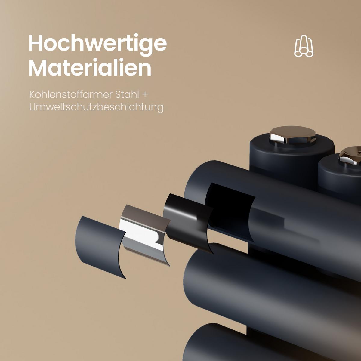 HEIZKÖRPER wasserführend Anthrazit 126,5/60/7,8 cm - Anthrazit, Metall (60/126.5/5.9cm) - EMKE
