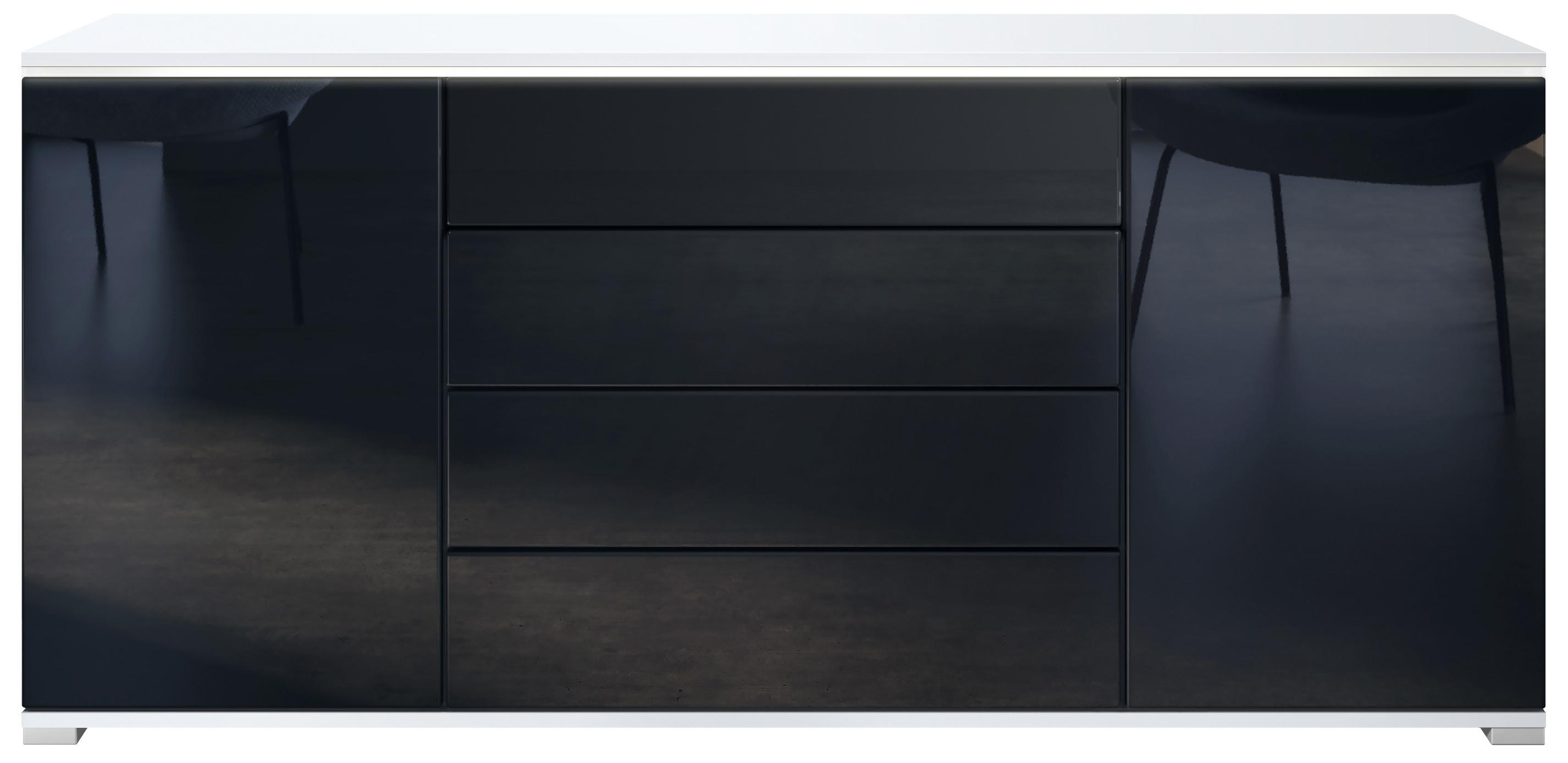 SIDEBOARD Faro Schwarz Hochglanz - Schwarz Hochglanz, Holzwerkstoff (166.5/75.5/35cm) - Vladon