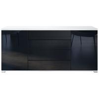 SIDEBOARD Faro Schwarz Hochglanz - Schwarz Hochglanz, Holzwerkstoff (166.5/75.5/35cm) - Vladon