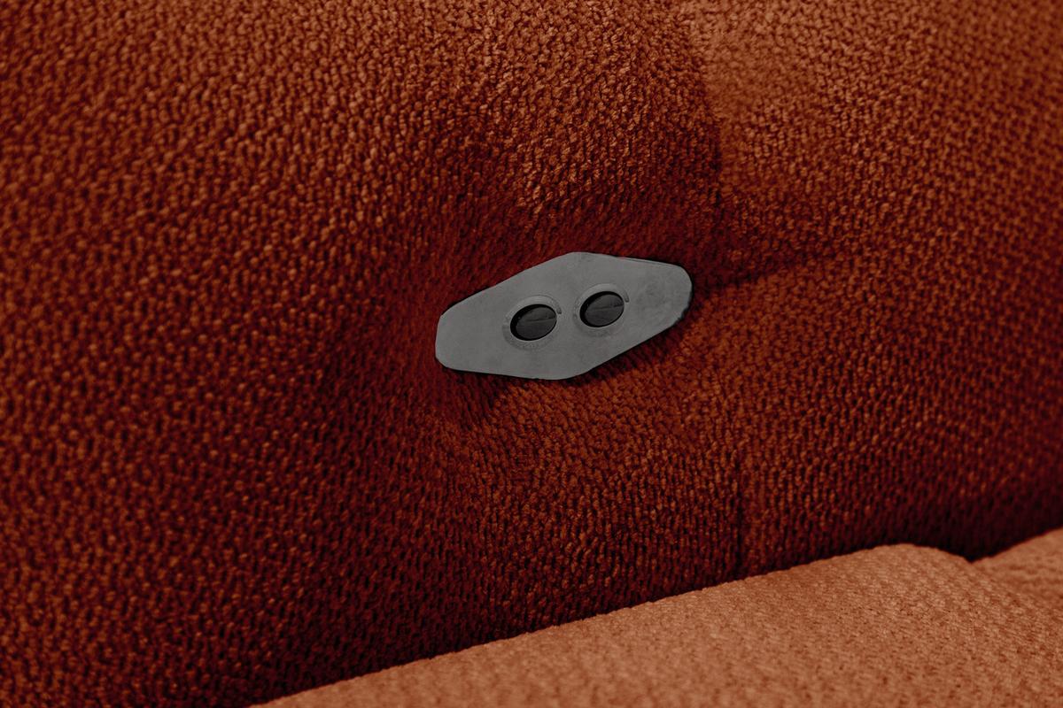 ECKSOFA KIMI 3-Sitzer, ausziehbarer Sitz, verstellbare Kopfstützen, rot - Rot/Schwarz, Holzwerkstoff/Textil (270/160cm) - Wozimo