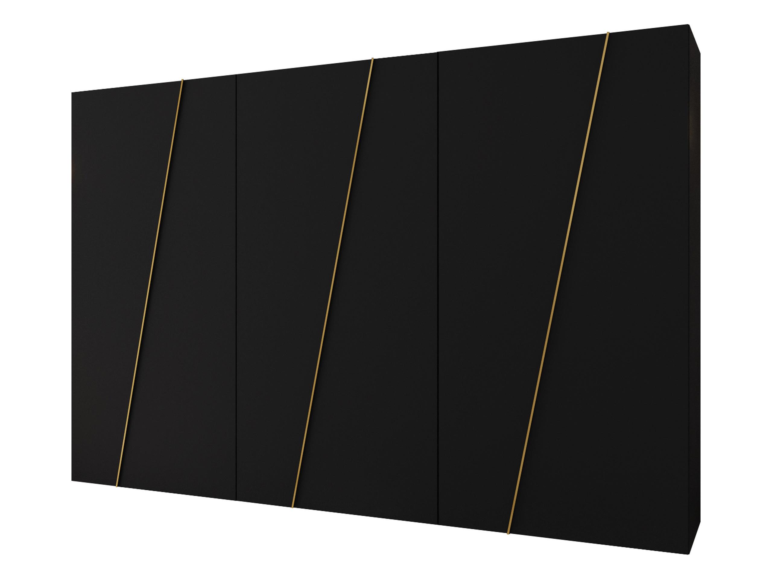 DREHTÜRENSCHRANK Zen 300 cm - Goldfarben/Schwarz, Holzwerkstoff/Kunststoff (300/202/50cm) - MIRJAN24