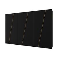DREHTÜRENSCHRANK Zen 300 cm - Goldfarben/Schwarz, Holzwerkstoff/Kunststoff (300/202/50cm) - MIRJAN24