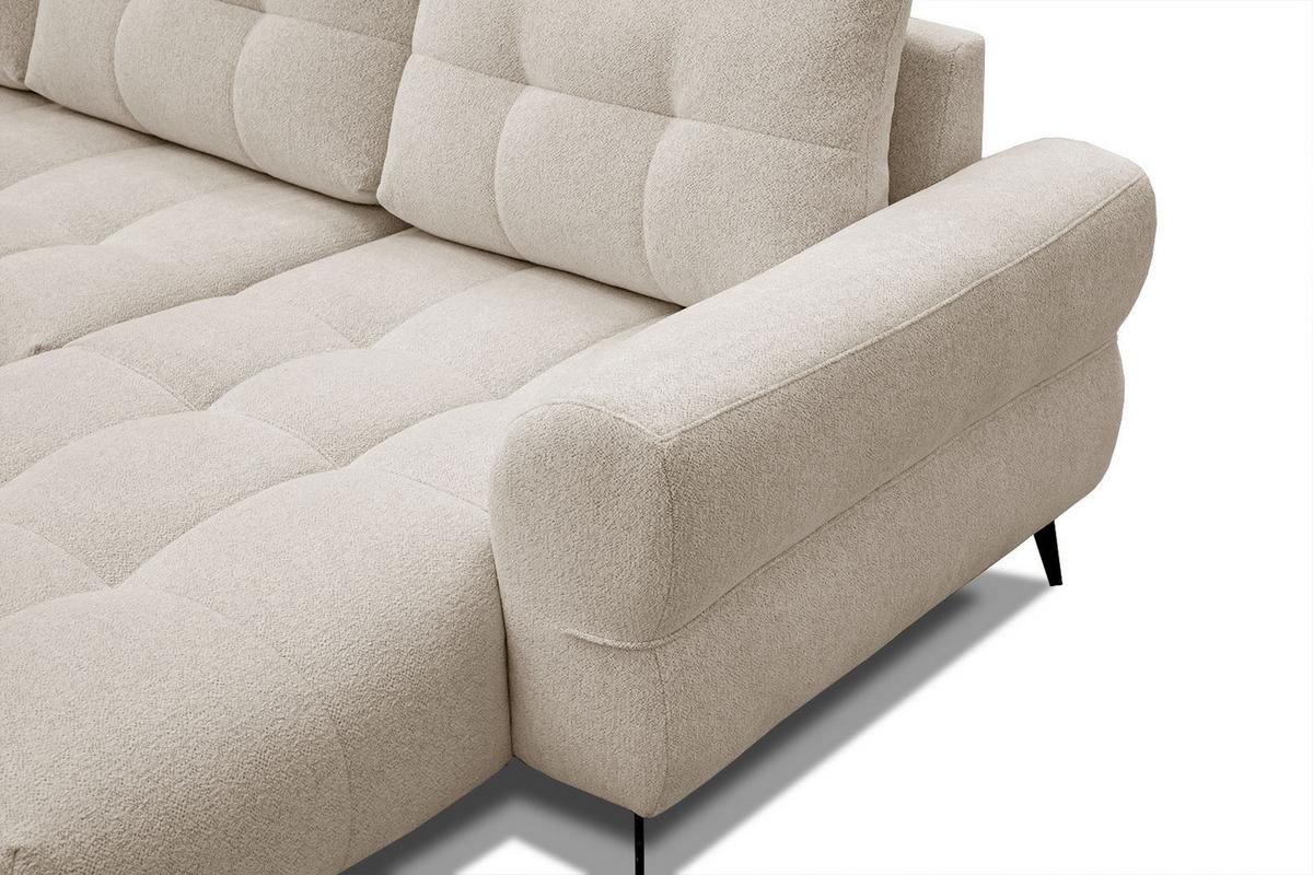 ECKSOFA SALVINI 4-Sitzer, ecru - Ecru/Schwarz, Holzwerkstoff/Textil (292/158cm) - Wozimo