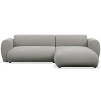 ECKSOFA Emia Hellgrau rechts - Hellgrau/Schwarz, Kunststoff/Textil (156/262cm) - Selsey