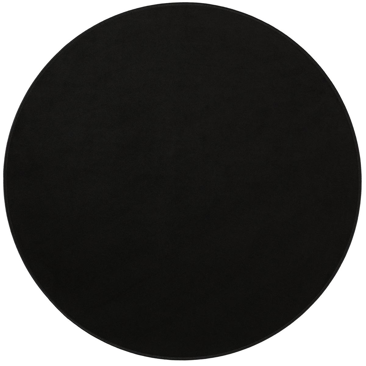 BASIC VELOURS TEPPICH CARLA RUND - Schwarz, Textil (100/100cm) - Snapstyle