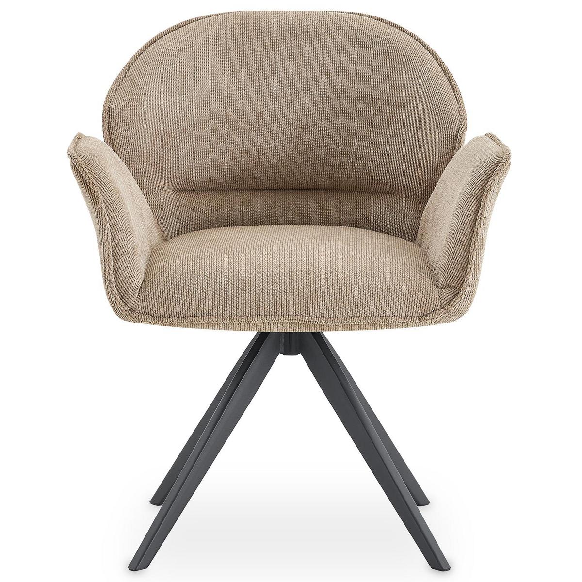 ESSZIMMERSTÜHLE GIRONA 2er-Set greige - Greige, Textil (63/80/55cm) - IDIMEX