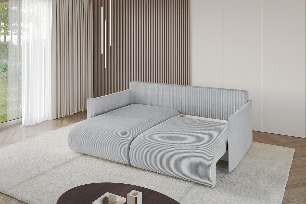 ECKSOFA Ottomane links ONESK-L 216x177x72 Grau Cord - Grau, Holzwerkstoff/Kunststoff (216/177cm) - ALTDECOR