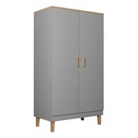 SCHRANK 2 Türen Denver Grau - Grau, Holzwerkstoff (55/184/100cm) - Petits-meubles