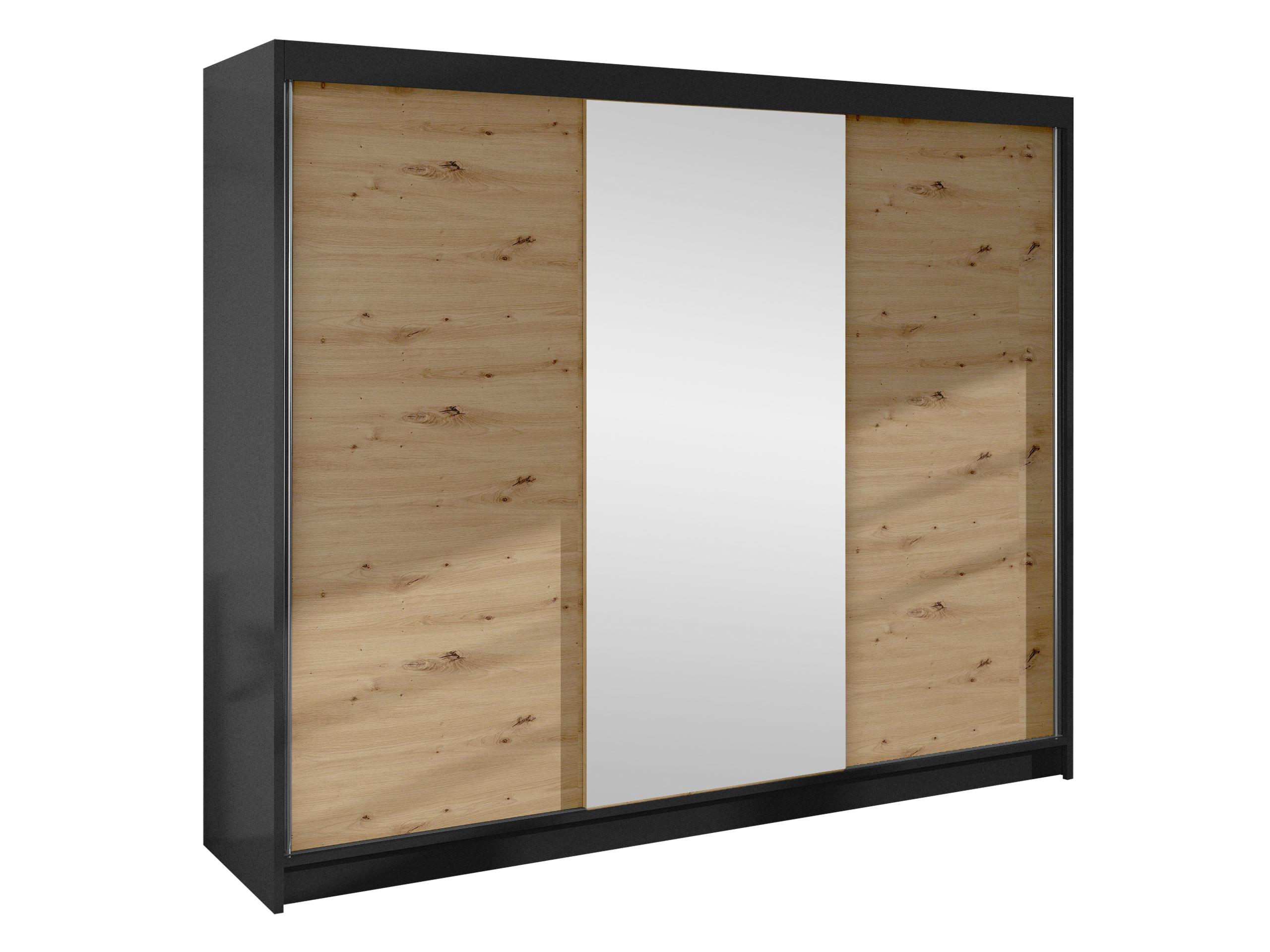 SCHWEBETÜRENSCHRANK Derby I - Braun, Holzwerkstoff/Metall (200/215/58cm) - MIRJAN24