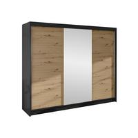 SCHWEBETÜRENSCHRANK Derby I - Braun, Holzwerkstoff/Metall (200/215/58cm) - MIRJAN24
