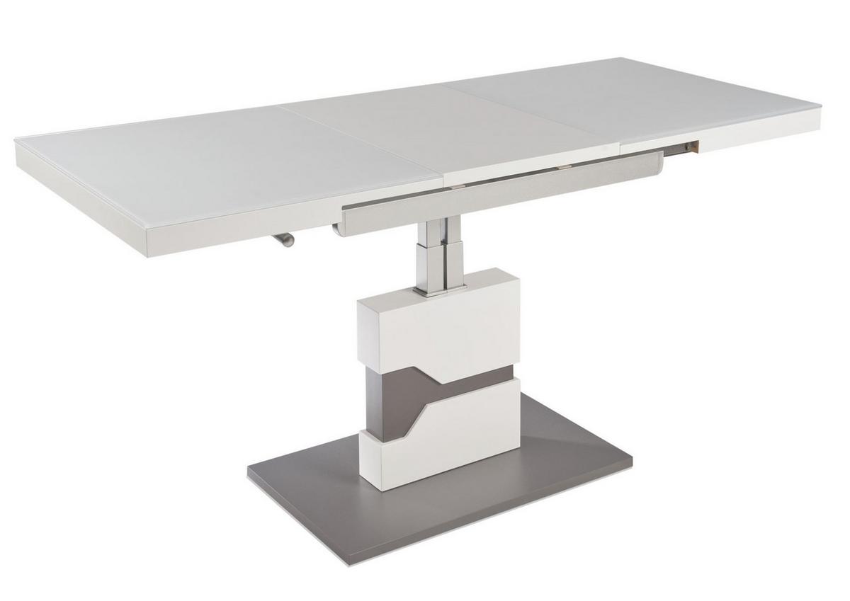 FUNKTIONSTISCH ausziehbar Caitrin 110(150) x 65 x 57-76 Couchtisch Weiß/Lava - Braun, Holz (110/65/57cm) - 58aufmkessel