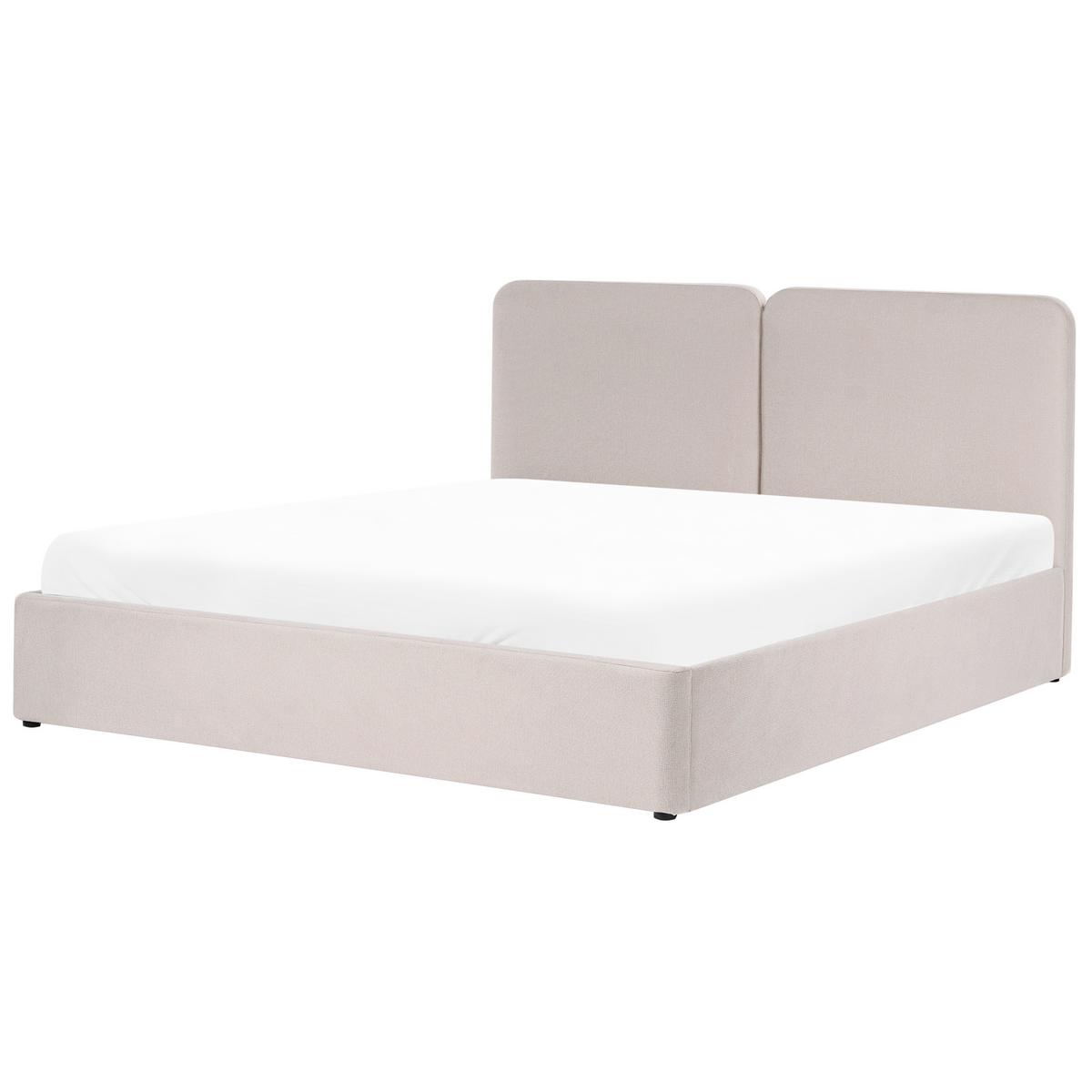 BETT mit Stauraum 180/200 cm Stoff Beige Arbois - Beige, Textil (180/200cm) - Beliani
