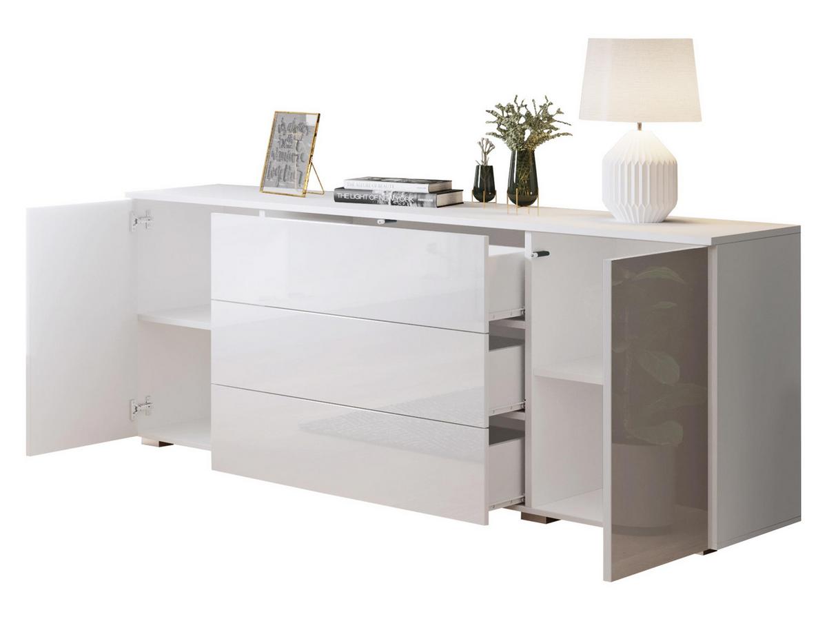 KOMMODE Paris 150 - Weiß Hochglanz/Weiß, Holzwerkstoff (150/68/39cm) - MIRJAN24