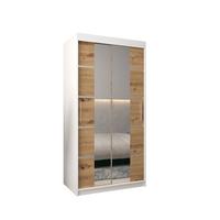 SCHWEBETÜRENSCHRANK 200/100/62 2-türig - Silberfarben/Eiche Artisan, Holz/Kunststoff (100/200/62cm) - MÖBEL KRYSPOL