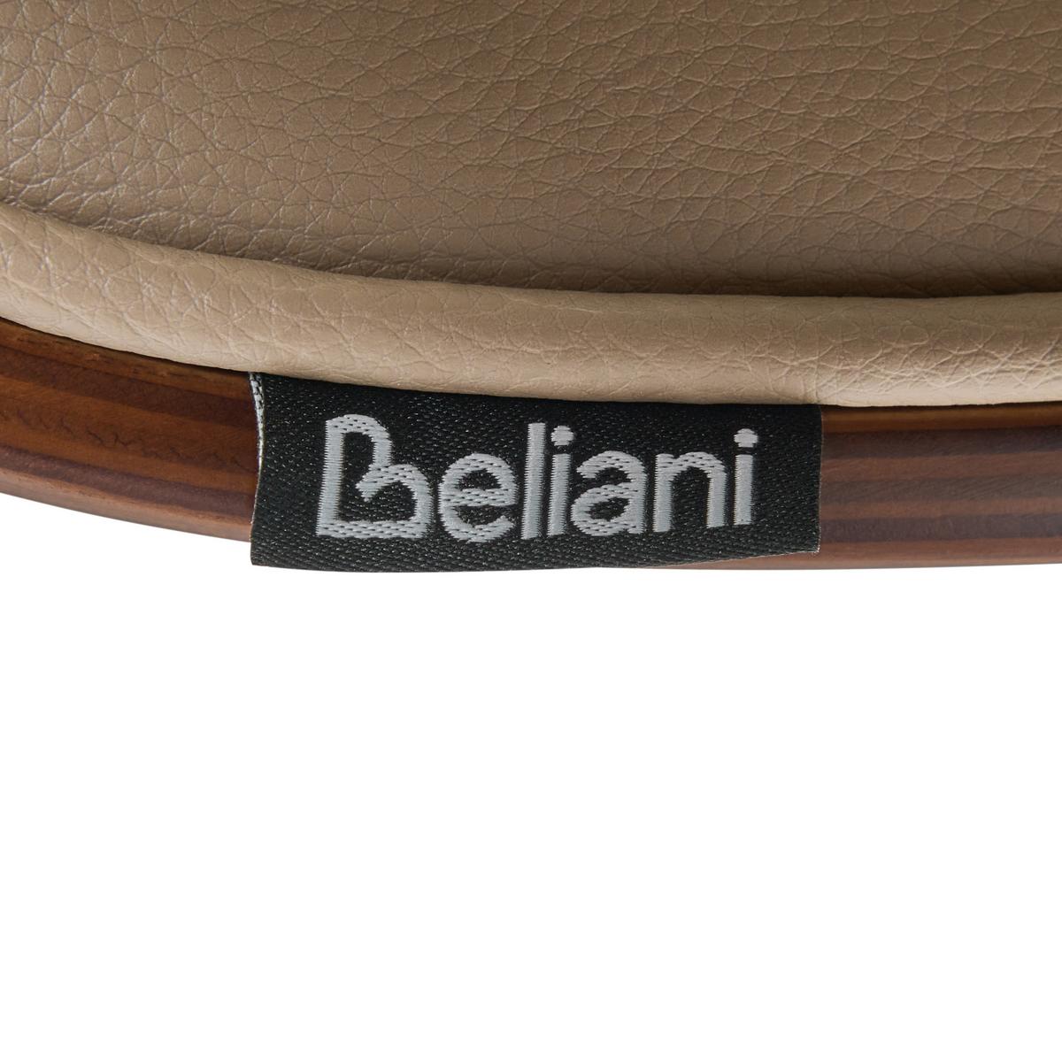 SCHREIBTISCHSTUHL Kunstleder Beige Totowa - Beige/Silberfarben, Kunststoff/Metall (54/77/39cm) - Beliani