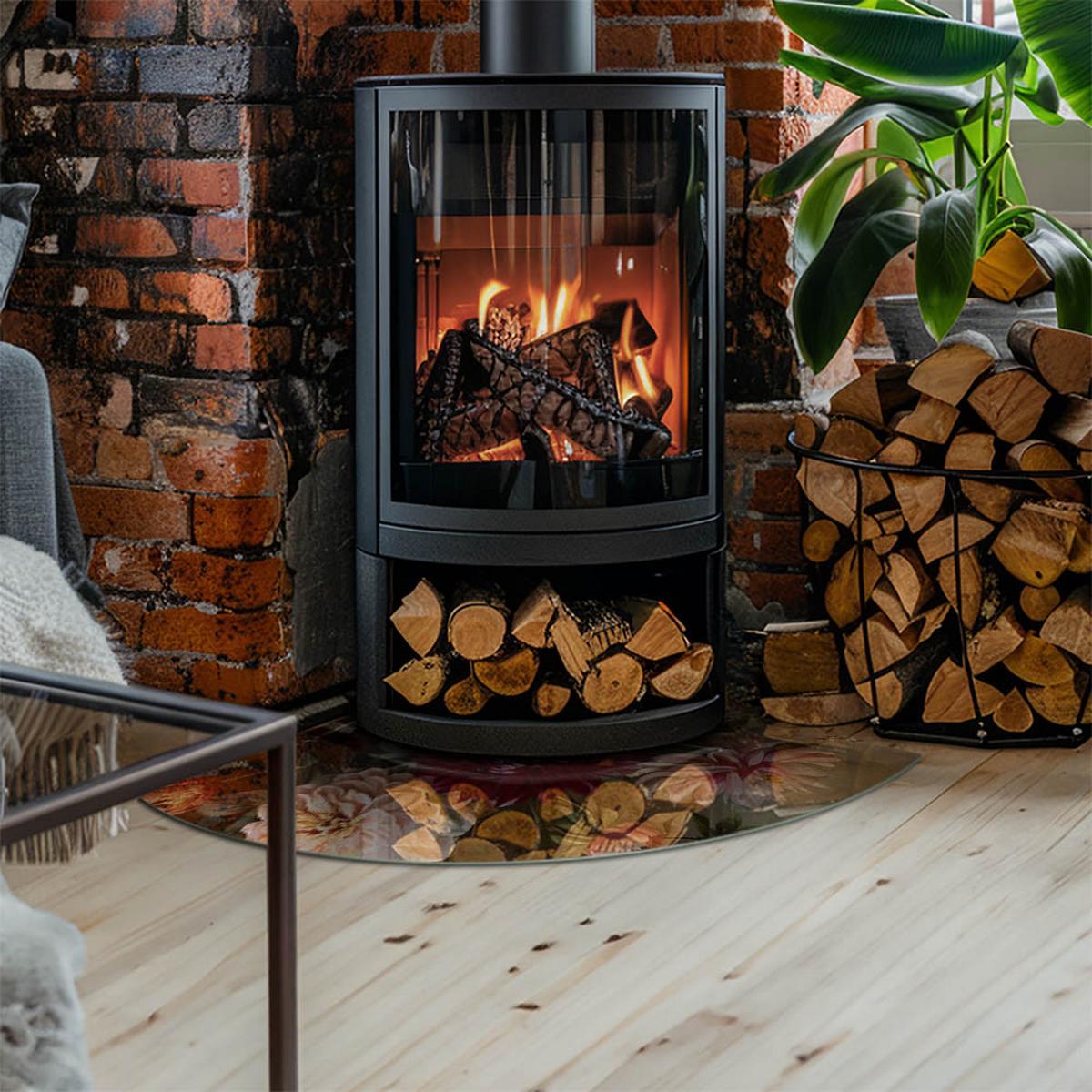GLASPLATTE für Kamin 100x100 cm - Weinrot, Glas (100/100/0.4cm) - TULUP