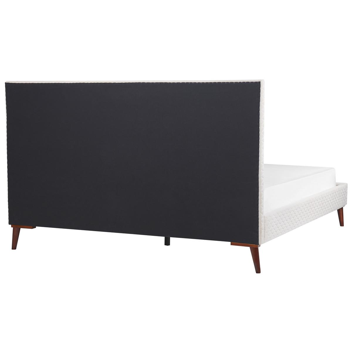 POLSTERBETT mit Lattenrost 180x200 cm Weiß Bayonne - Creme, Textil (180/200cm) - Beliani