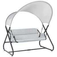 HOLLYWOODSCHAUKEL Grau Solagna - Hellgrau, Metall (168/187/113cm) - Beliani