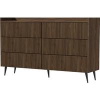 KOMMODE Arysa in Braun Walnuss Holzoptik 92/150/41 cm - Walnussfarben, Holzwerkstoff/Metall (150/92/41cm) - WFL GROUP
