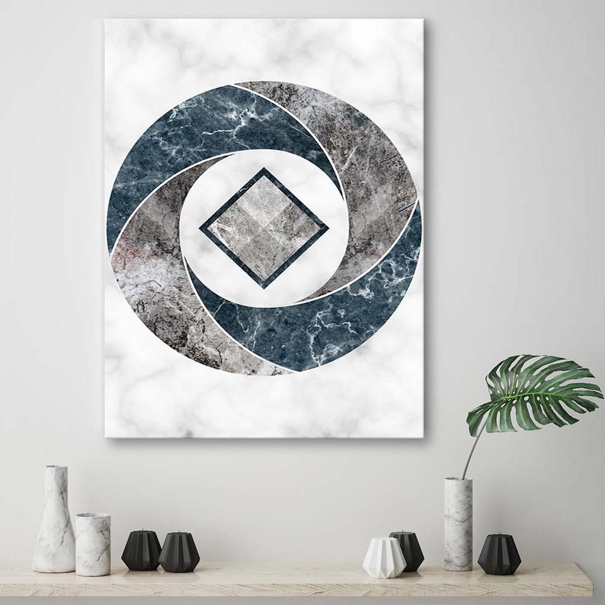 LEINWANDBILD Abstrakte Geometrie - Marmor 40x60cm - Grau, Textil (40/60cm) - Feeby