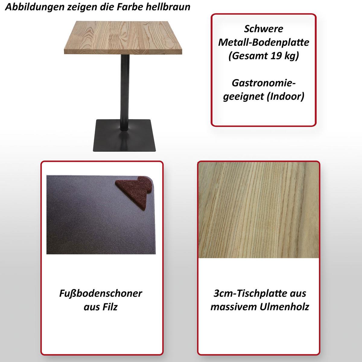 BISTROTISCH eckig Braun - Braun, Holz (70/70/75cm) - MCW