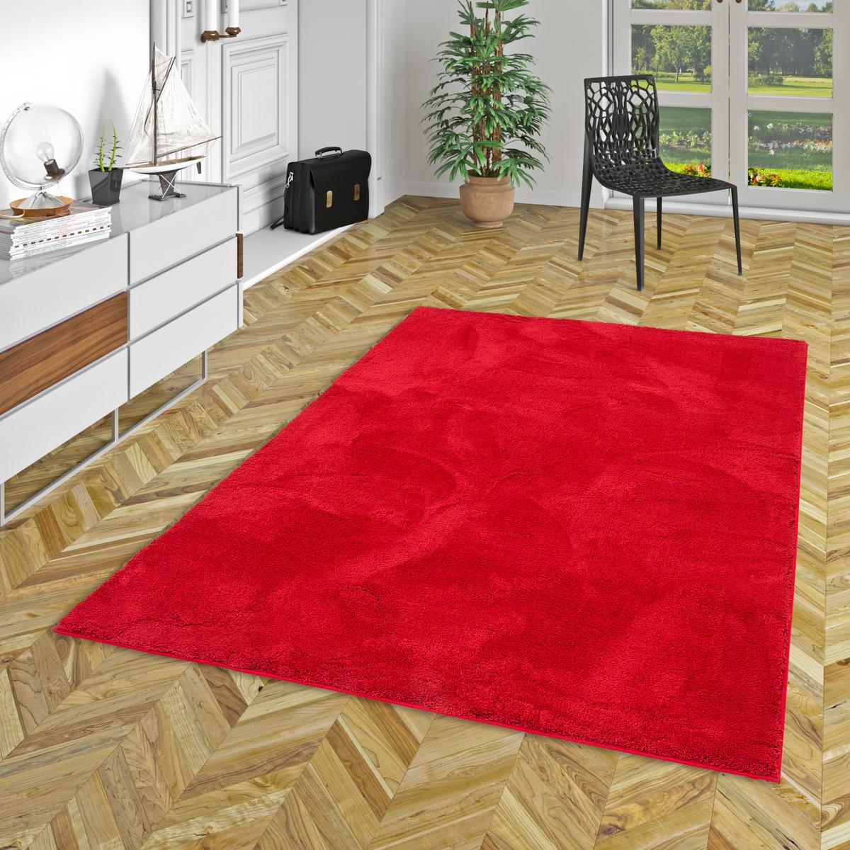 HOCHFLOR LANGFLOR SUPER SOFT TEPPICH SILKY - Weinrot, Textil (140/200cm) - Pergamon