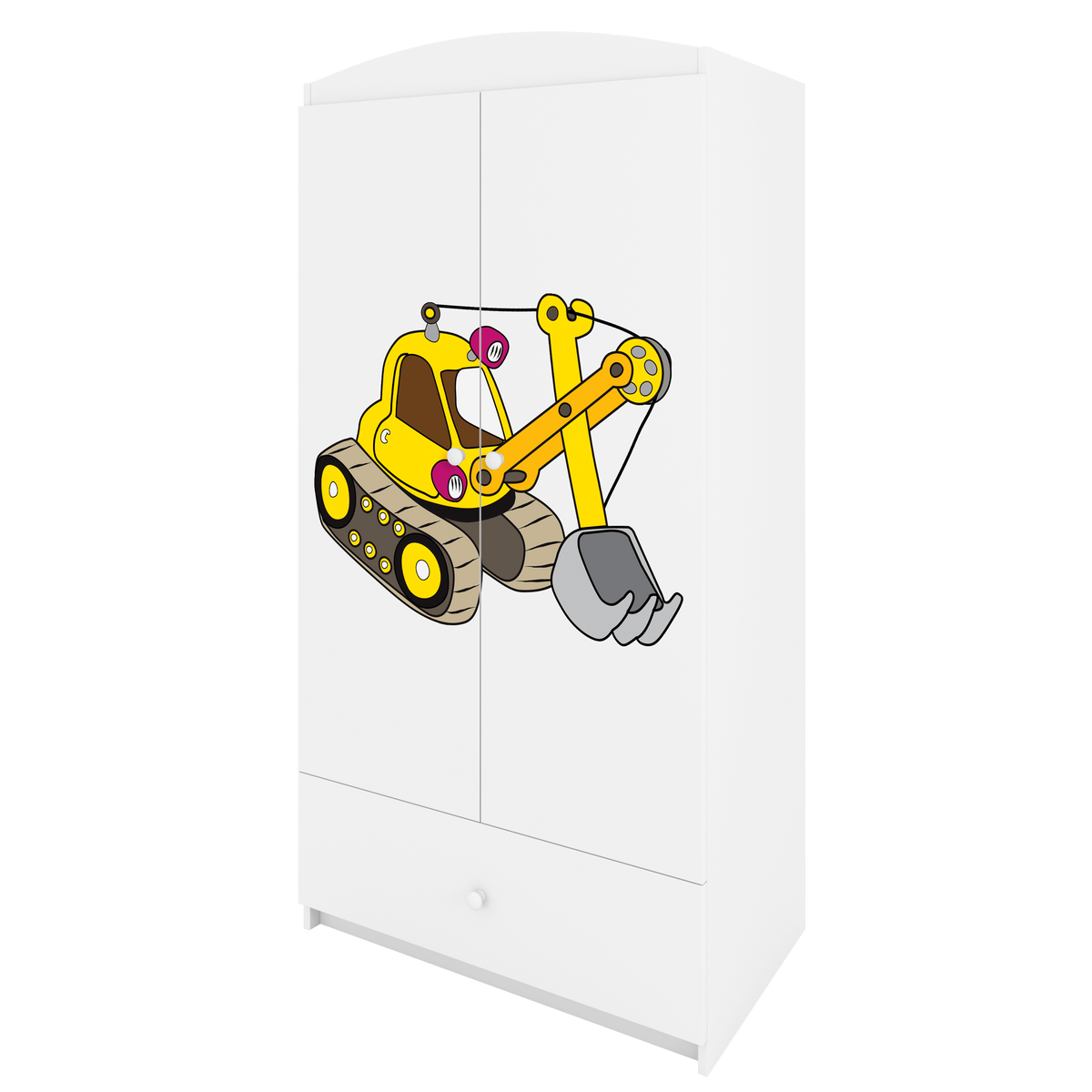 KINDERKLEIDERSCHRANK Excavator - Weiß, Holzwerkstoff (90/175/52cm) - RAUMHIRSCH FURNITURE