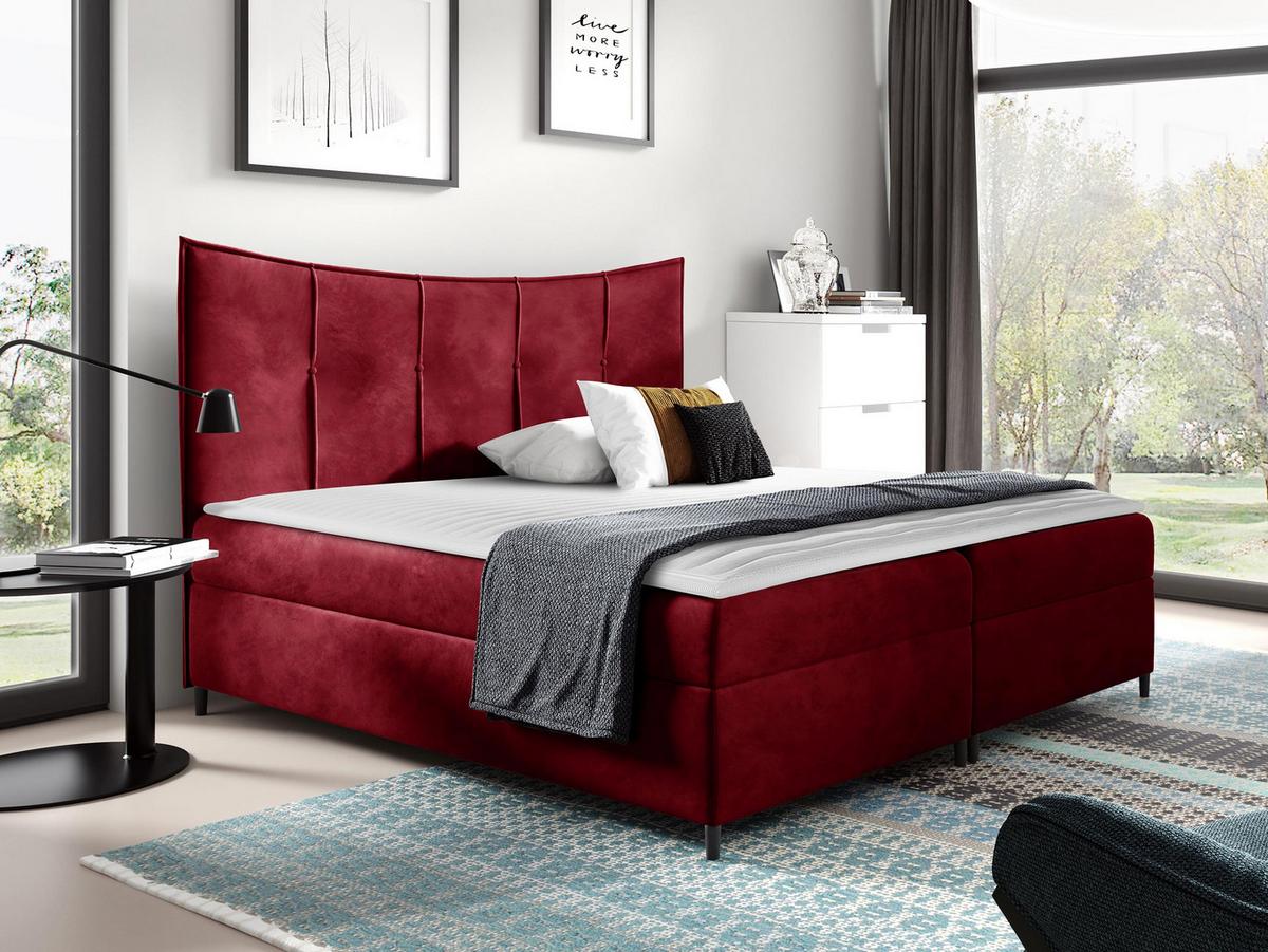 BOXBETT Bergamo - H3 - Rot, Holz (160/200cm) - MIRJAN24