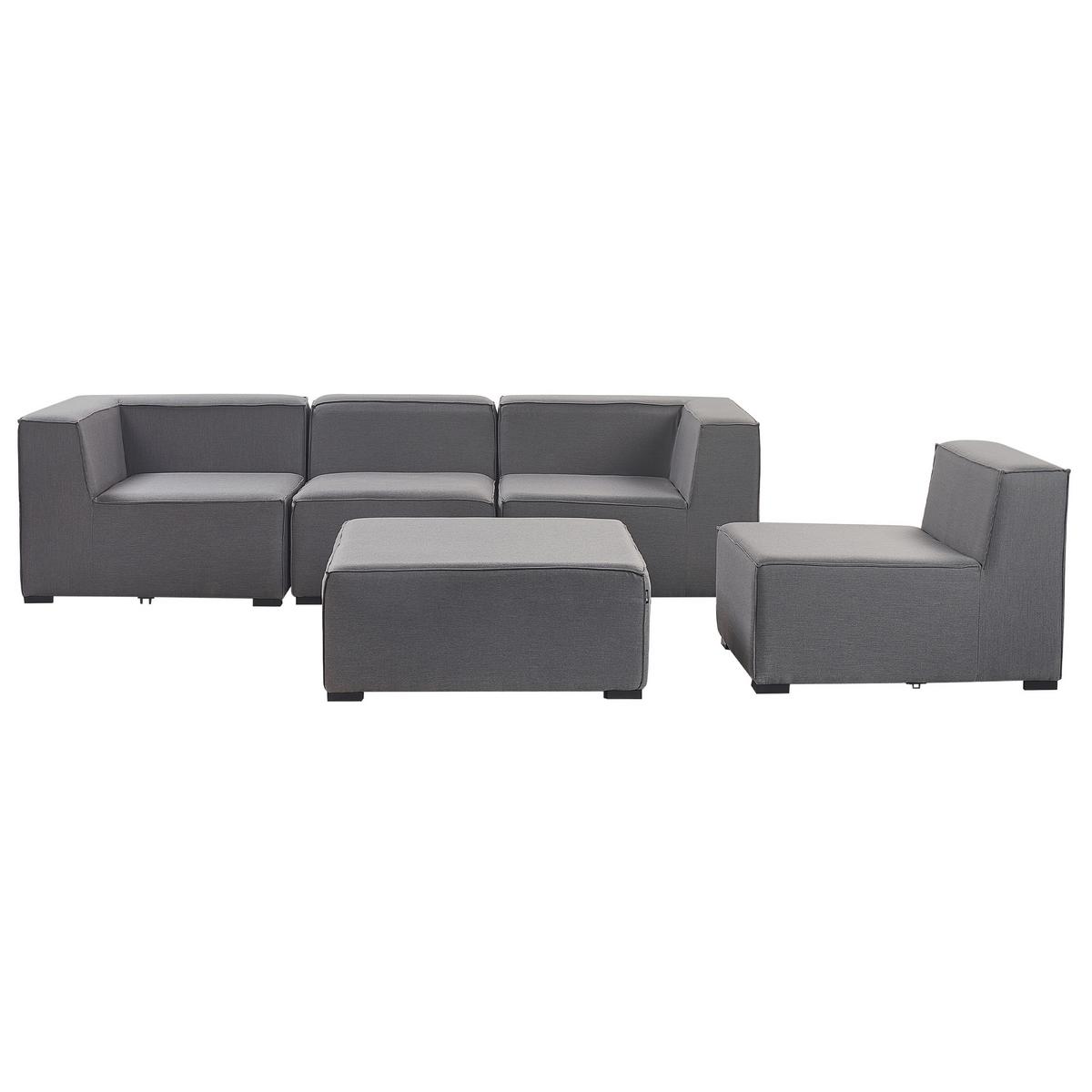 LOUNGE SET 4-Sitzer grau modular Arezzo - Grau, Textil - Beliani