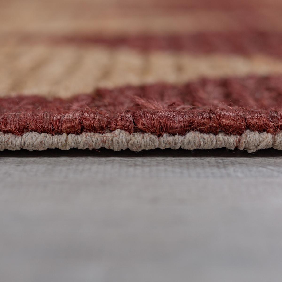 JUTETEPPICH BAIN, mit Rautenmuster, Terrakotta, 60 x 230 cm - Rot, Textil (230/60cm) - KADIMA DESIGN