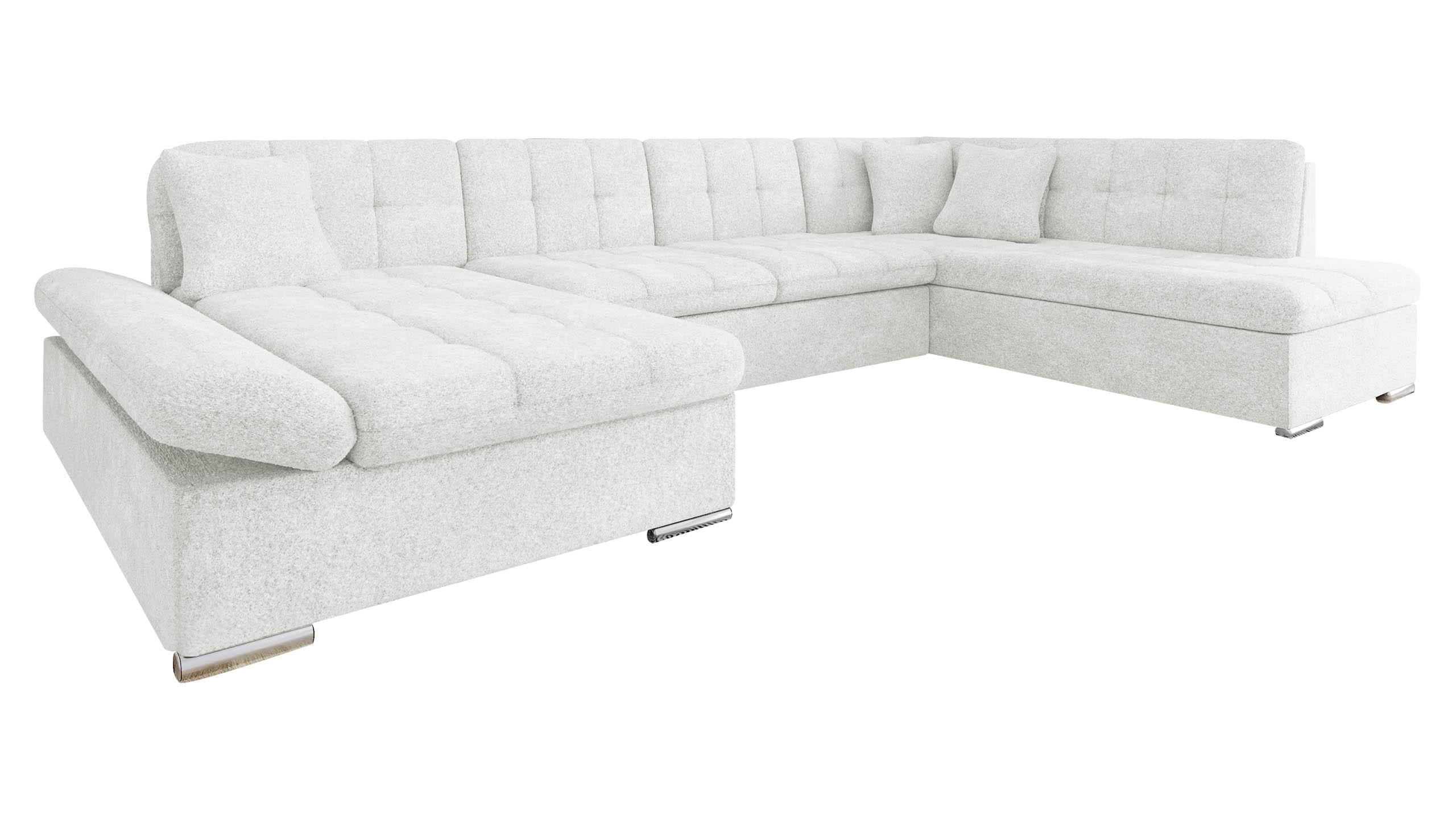 ECKSOFA Bergen, Seite: Links - Silberfarben/Hellgrau, Holz/Textil (345/76/205cm) - MIRJAN24