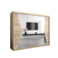 SCHWEBETÜRENSCHRANK 200/250/62 3-türig - Silberfarben/Sonoma Eiche, Holz/Kunststoff (250/200/62cm) - MÖBEL KRYSPOL