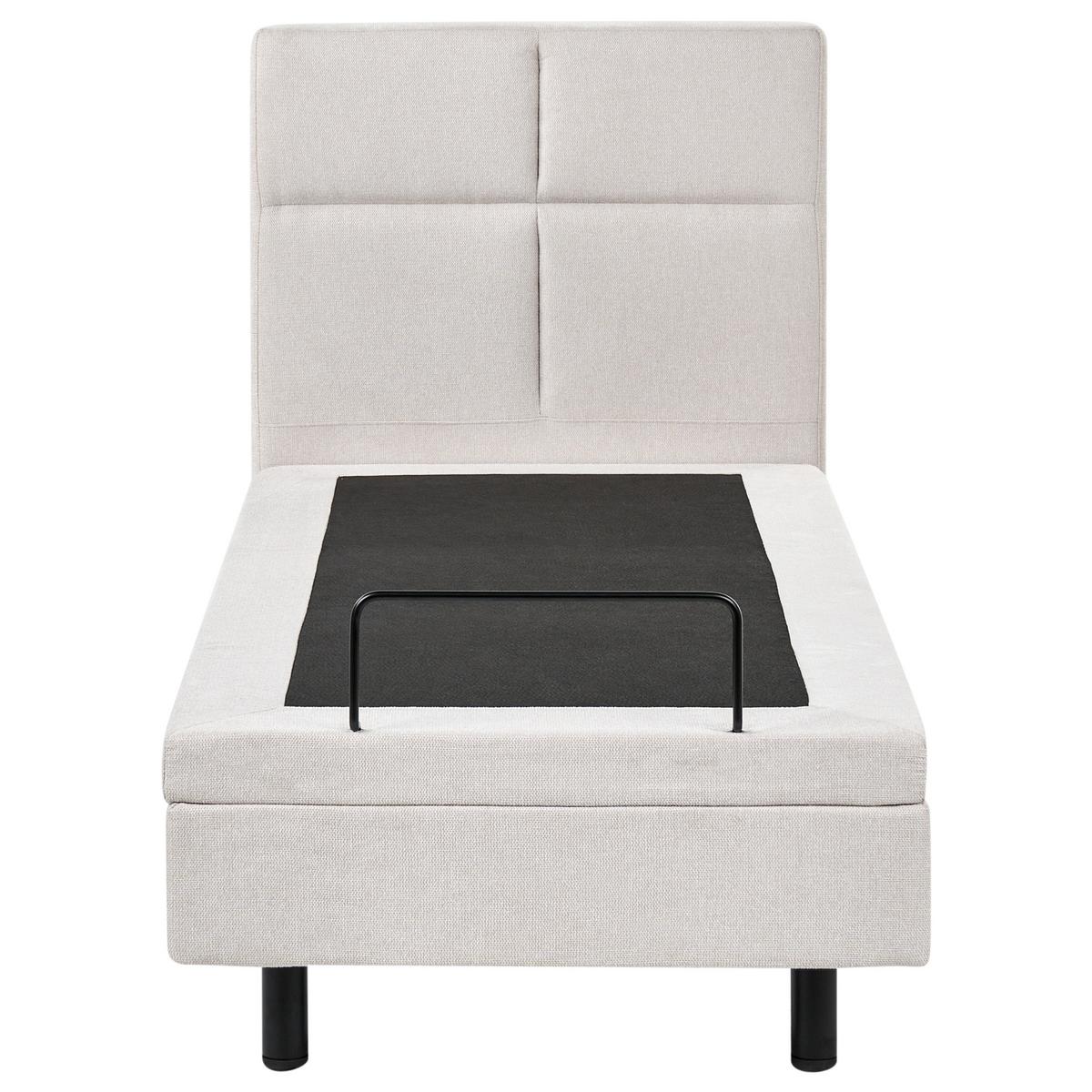 BETT verstellbar 90/200 cm Stoff Hellbeige Viceroy - Beige, Textil (90/200cm) - Beliani
